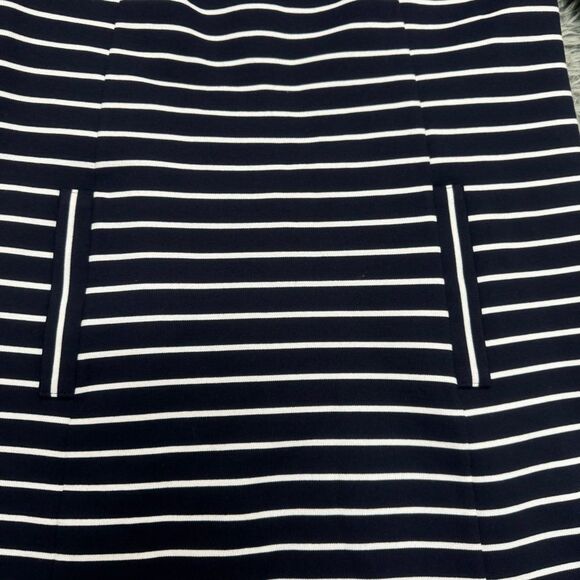 1901 Navy Blue and White Striped Dress Size 10 - Picture 4 of 10